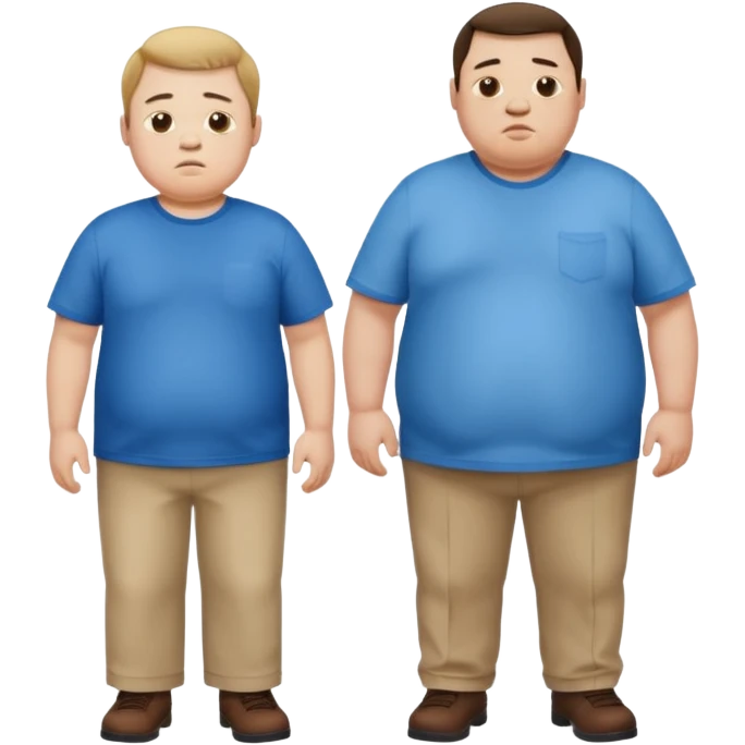 obease guy and a guy with down syndrome and cleph lip standing there emoji