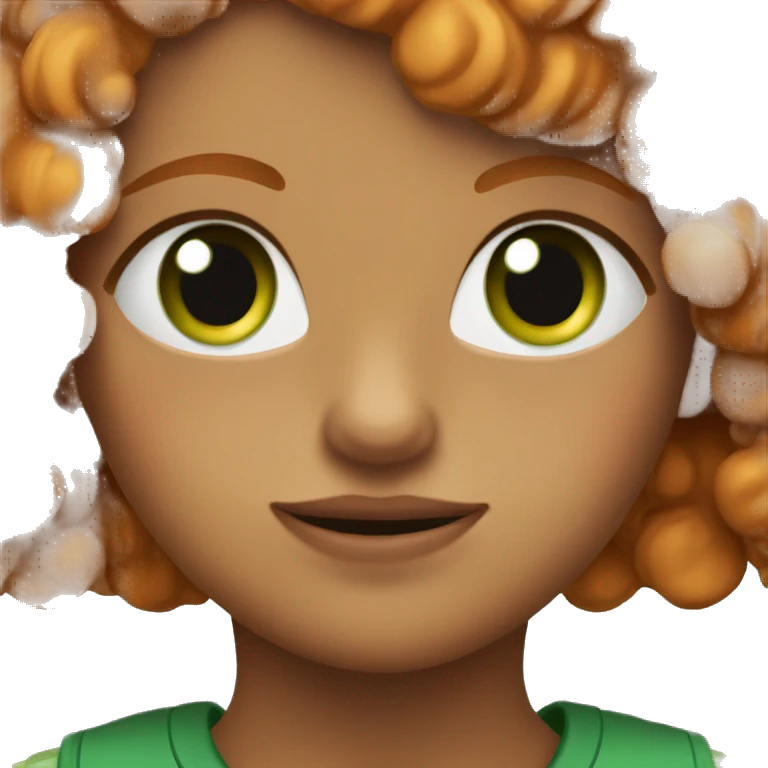 ginger ballrina with green eyes emoji
