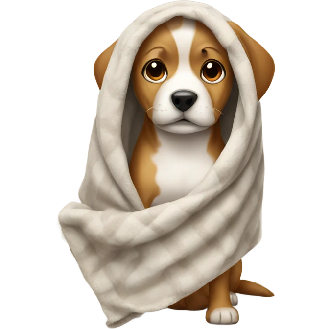 Dog wrapped in blanket emoji