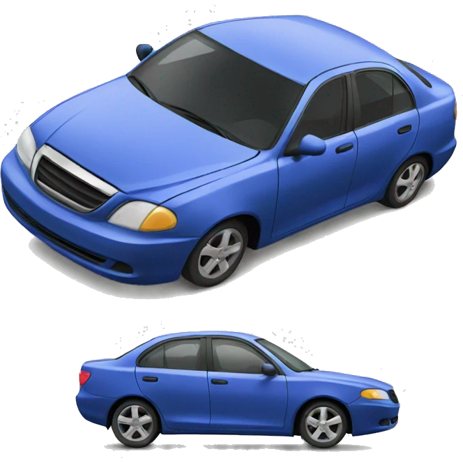 photorealistic crashed car emoji
