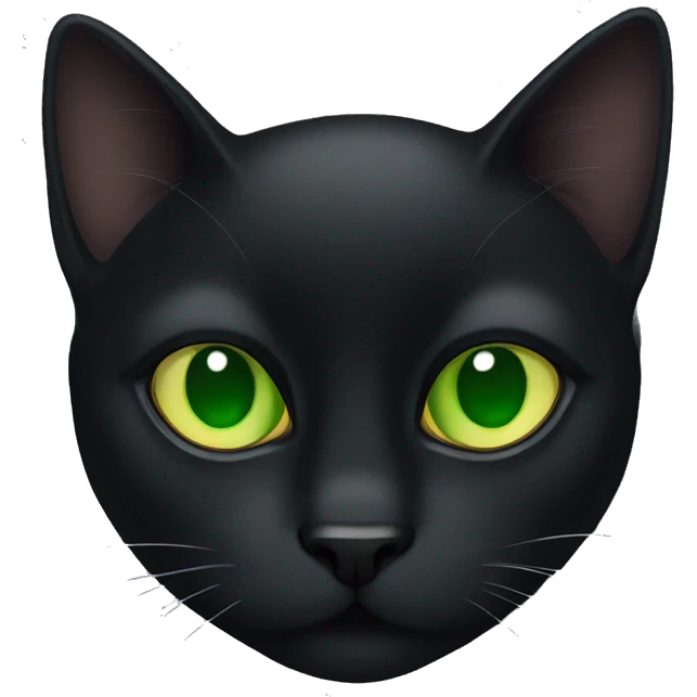 Black cat with green eyes emoji