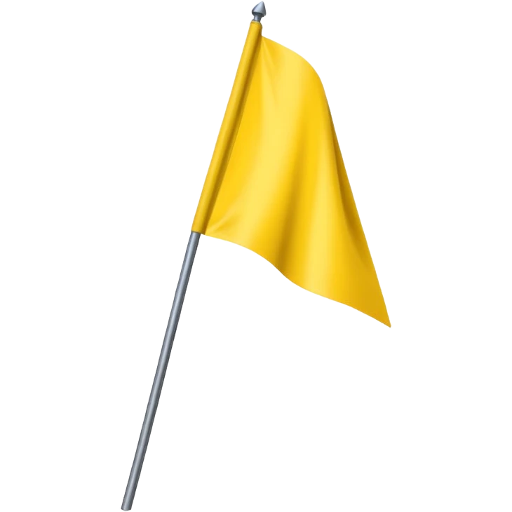 Make a yellow colour triangular flag spreading upward emoji