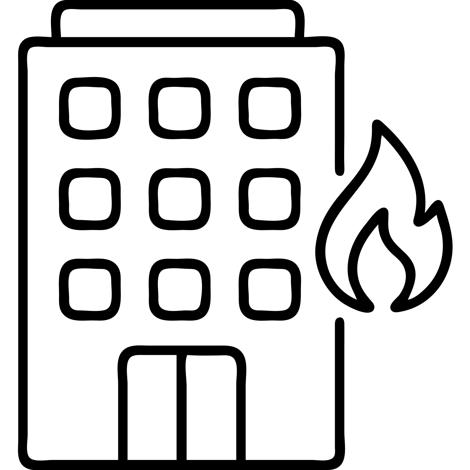 fire hotel, black outlined icon style, clean and modern emoji