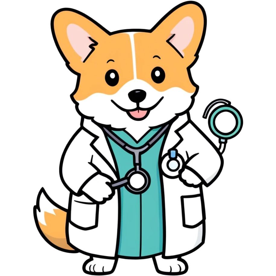 Corgi doctor emoji