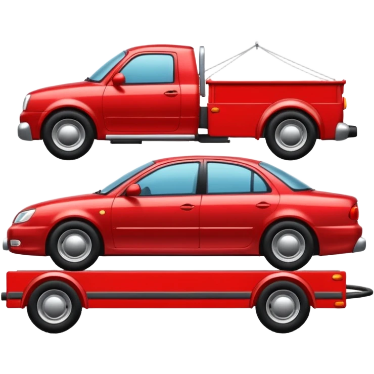 car towing a trailer with towbar emoji