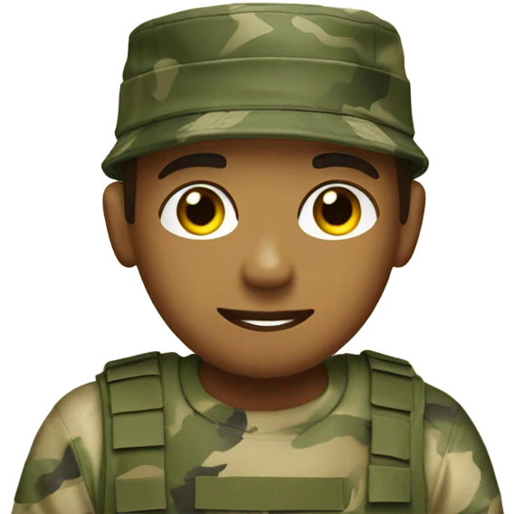 military boy in camouflage hat making eggs and bacon  emoji