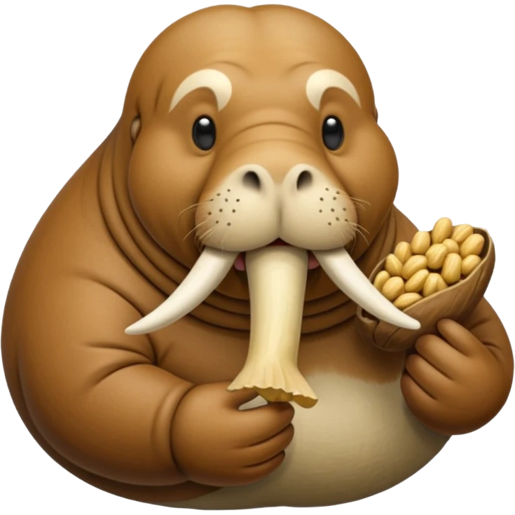 Walrus holding peanuts emoji