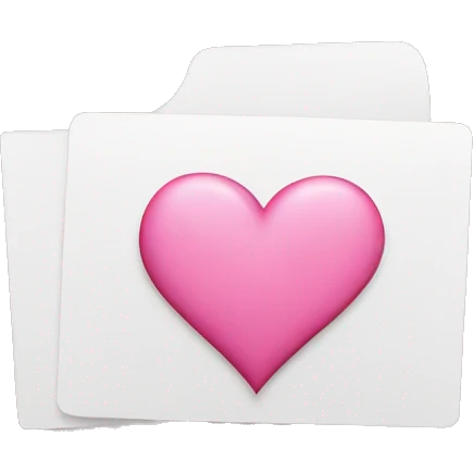 white card with pink heart  emoji