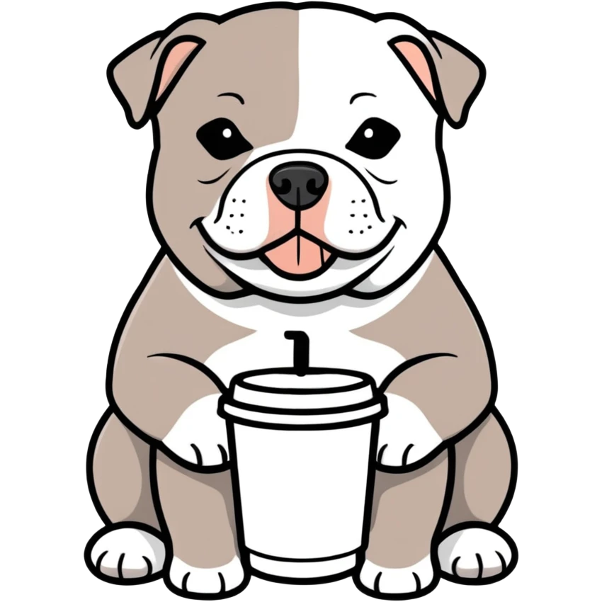 American bully drinking coffee emoji