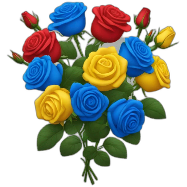 roses red blue yellow black emoji