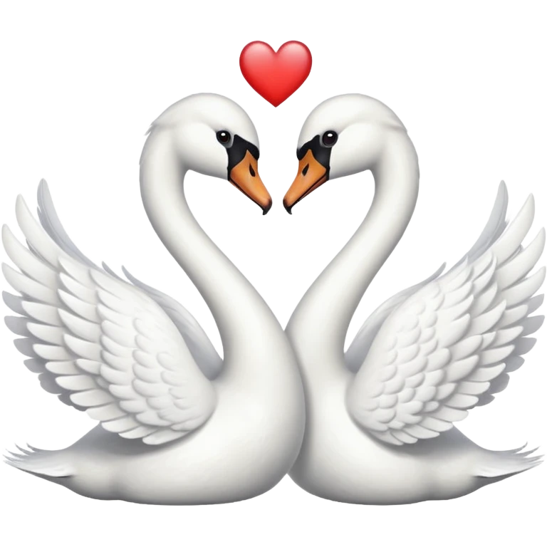 Two swan making a heart 💗 emoji