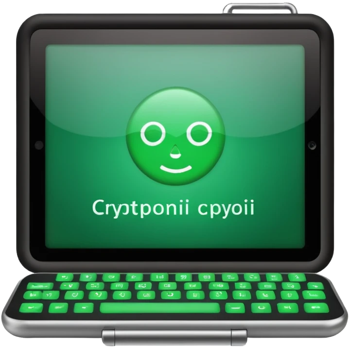 generate an electronic cryptographic device. let the code be written in green on his screen. 4 different versions. do it as efficiently as possible. emoji