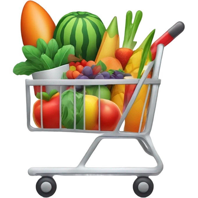 Minimalistic and modern logo for a grocery store 'РакетаМаркет' (Rocket Market). Incorporate a rocket and fresh food elements like fruits or a shopping cart. Use bold, futuristic typography with vibrant colors like green, orange, or red. emoji