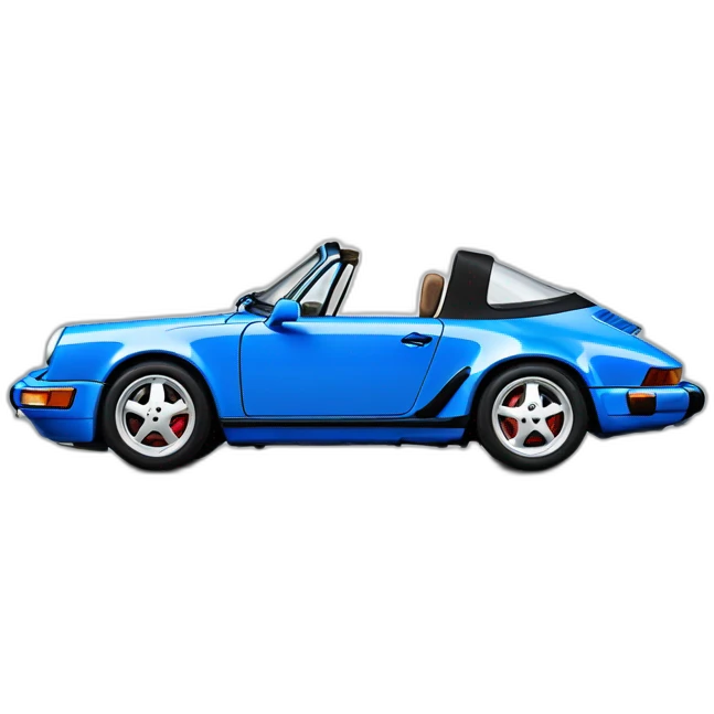 Une Porsche 964 targa bleue emoji