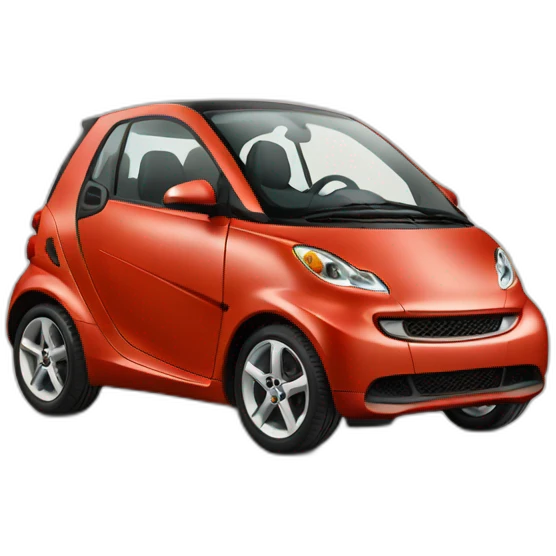 smart car made out of a tomato emoji