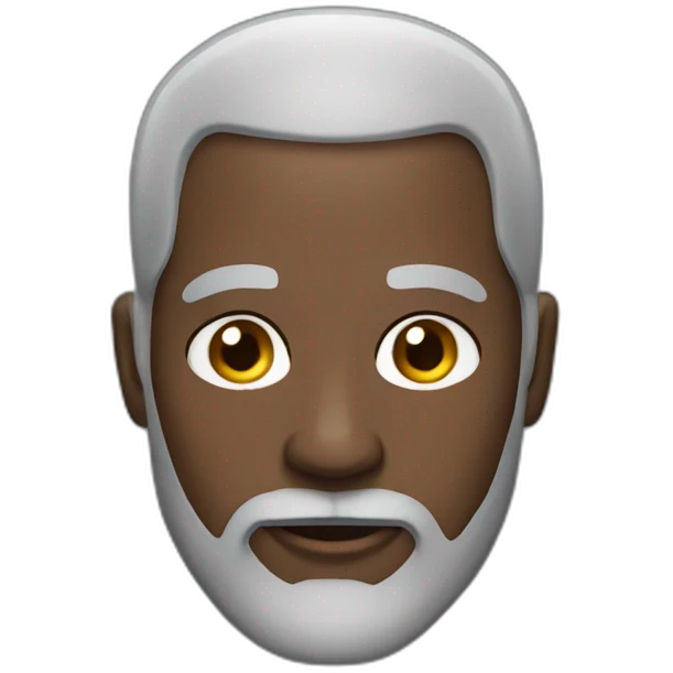 Bald black guy with a gray beard emoji