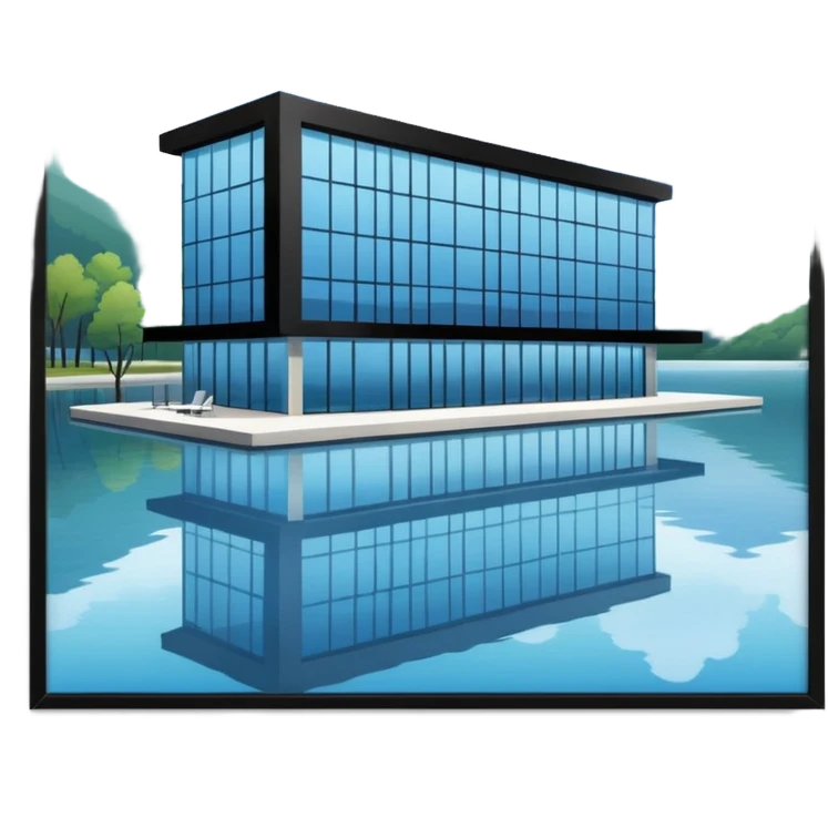 hotel by a lake emoji