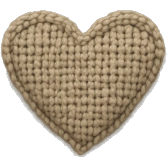 Knitted beige heart emoji