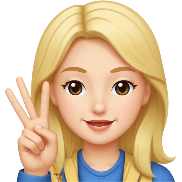 Wink face doing peace sign emoji