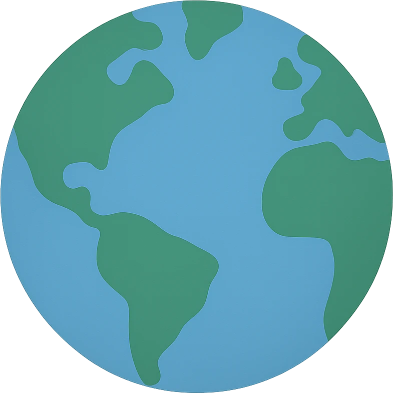 world icon, flat color style emoji