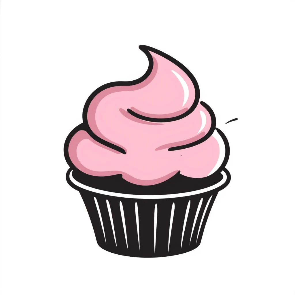 cupcake with pink icing emoji