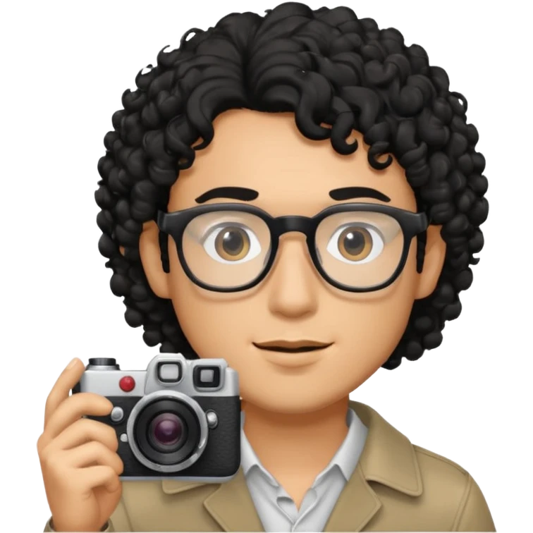 guy with black curly hair, holding camera, wearing glasses



















 emoji