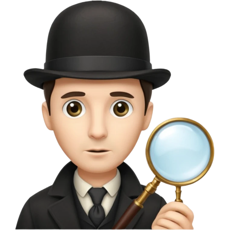 Sherlock Holmes in a bowler hat and with a magnifying glass emoji