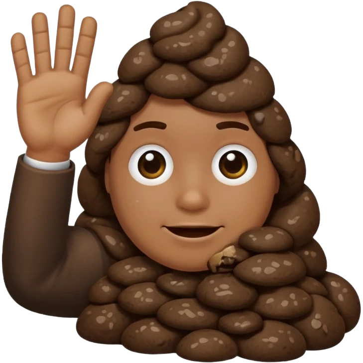 Poop with a salute emoji