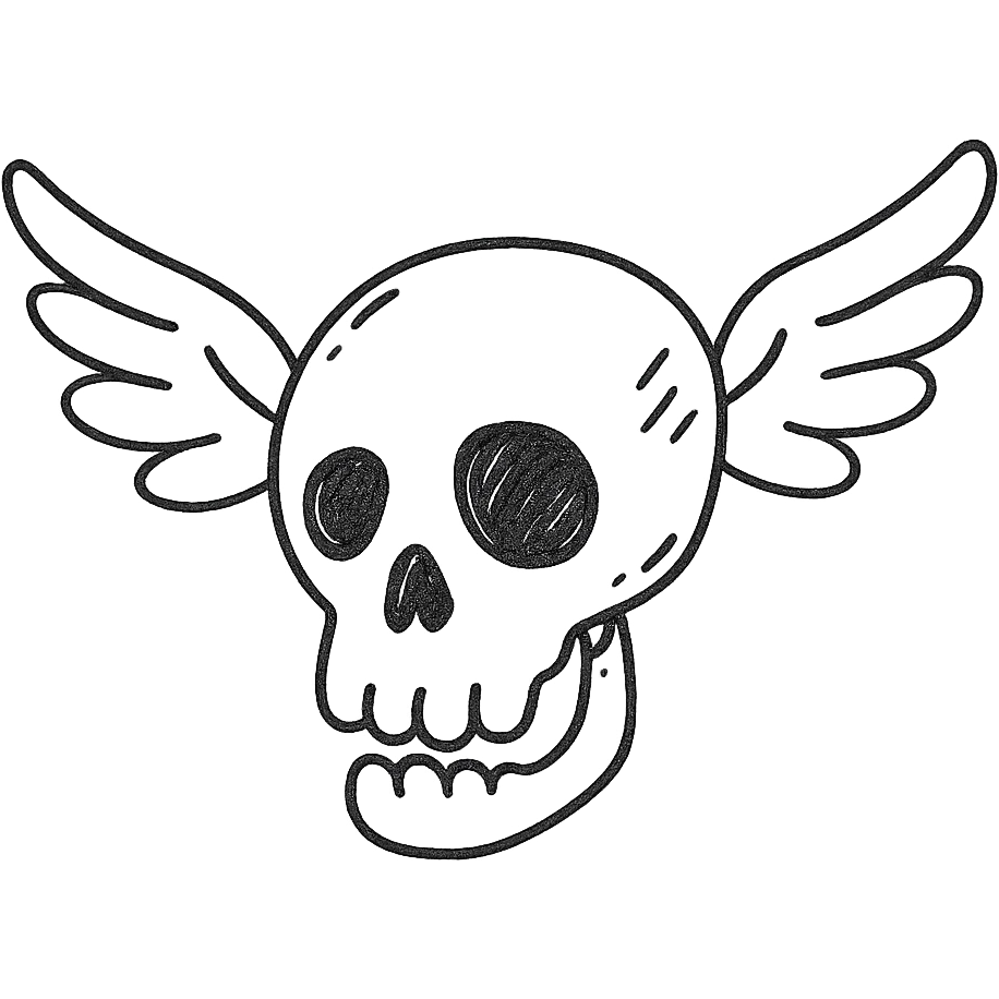 flying skull emoji