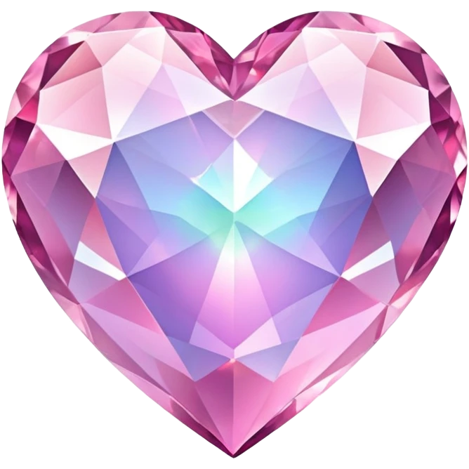 Sparkly glossy pink iridescent glass crystal sparkly  glass heart emoji