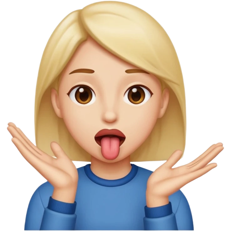 tongue out with hands to the side emoji