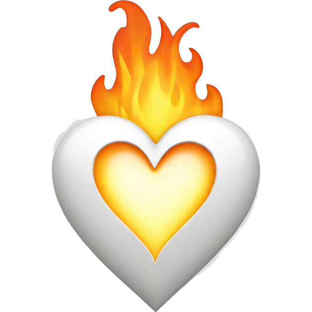 White heart in flames emoji
