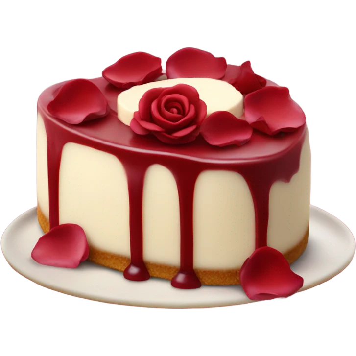 Dark red Rose cheesecake emoji