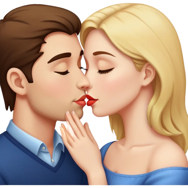 Two people in love kissing emoji