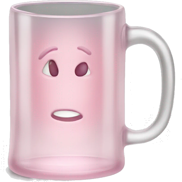 Light pink transparent glass mug emoji