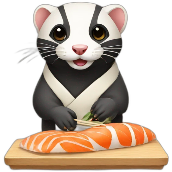 ferret making sushi emoji