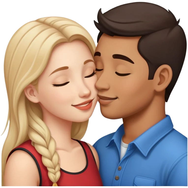  Népales men kiss white girl emoji
