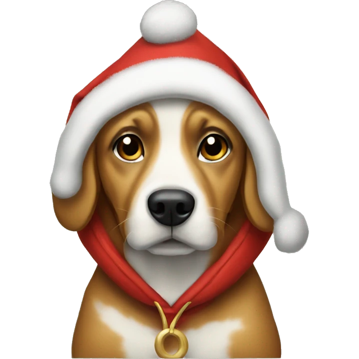 Dog wearing a christmas hoodie emoji
