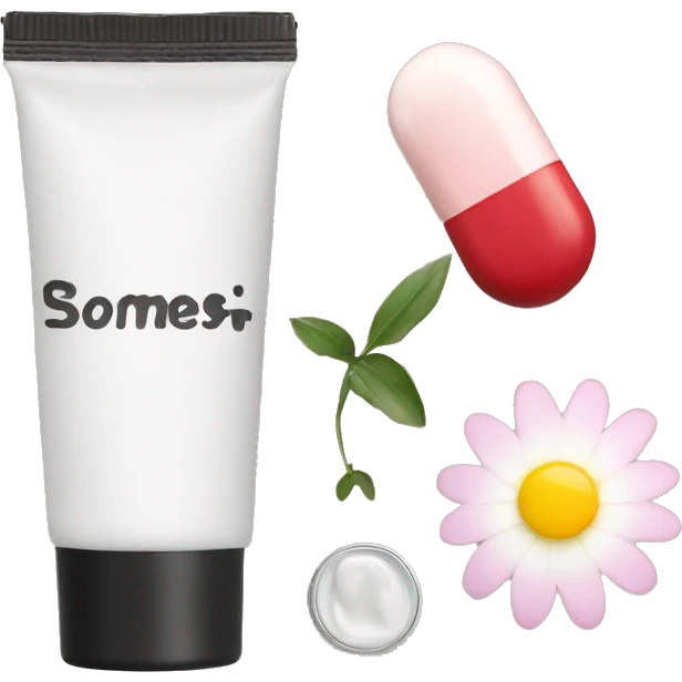 Coffee, lip balm, flower, handcream emoji