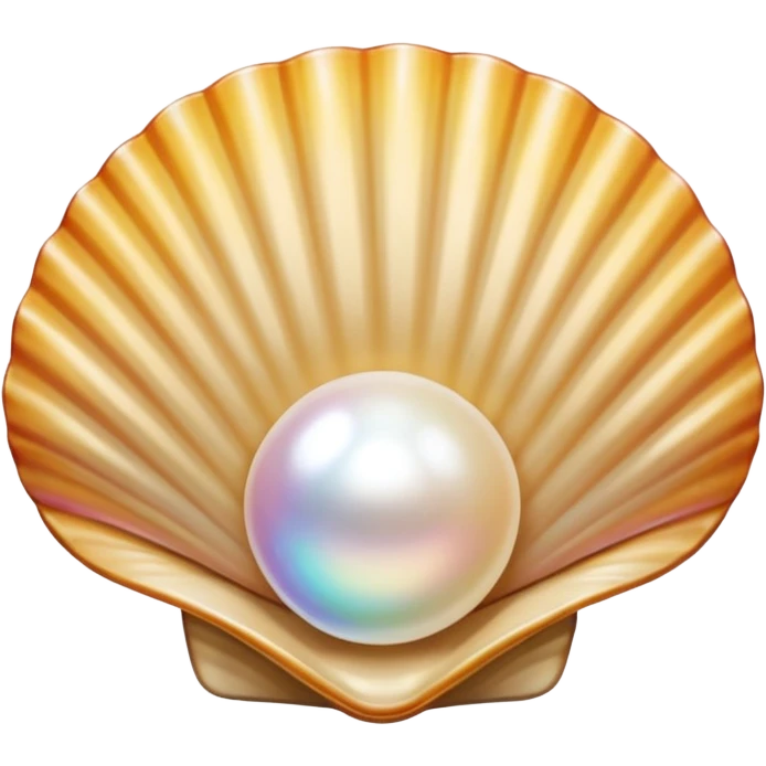 light beige open shell with pearl emoji