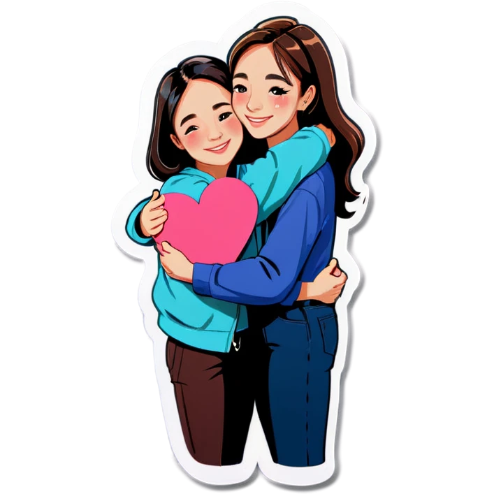 Me and bestie huging emoji