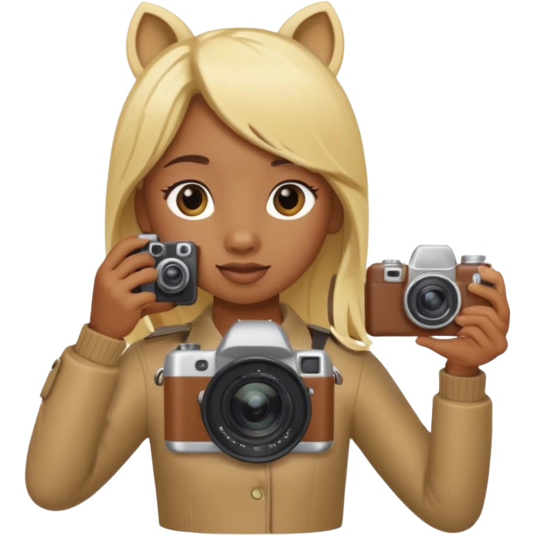 blonde pony taking photo emoji