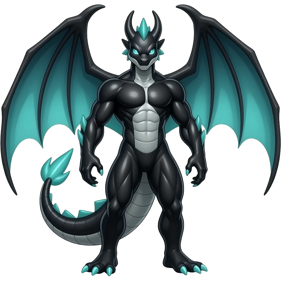 Black lanky elegant badass handsome cool beautiful Shiny-Charizard-Salazzle-Seviper-Salandit-fusion emoji