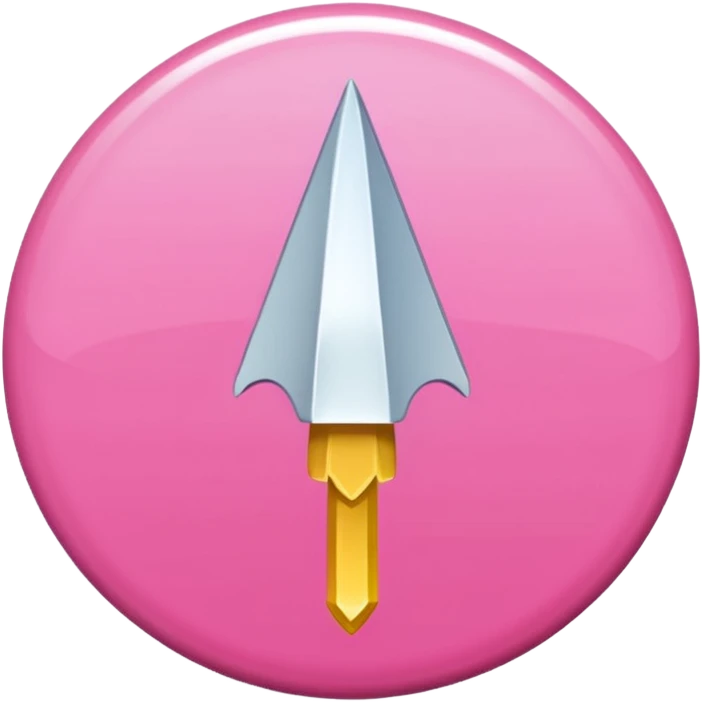 fleche blanche simple sur fond de couleur rose sur un bouton   emoji