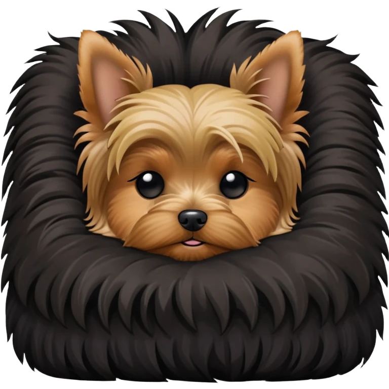 Yorkshire terrier, sleeping peacefully on the bed emoji