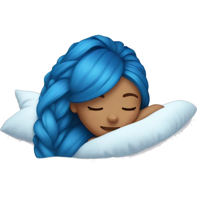 Ariana sleeping with blue hair emoji