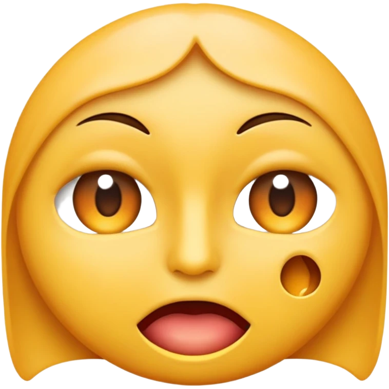 crée un visage emoji iphone avec les yeux en mode malicieux, avec le bout de l'index dans la bouche sur le coté en mode coquin comme envie de croquer emoji