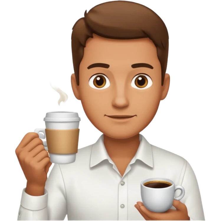 man with coffee emoji