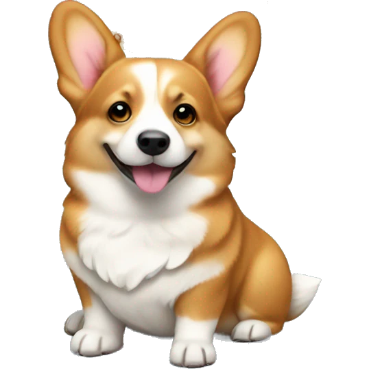 Corgi is sitting in a flower emoji