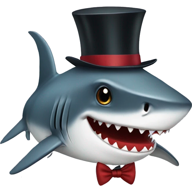 shark with aa tophat emoji